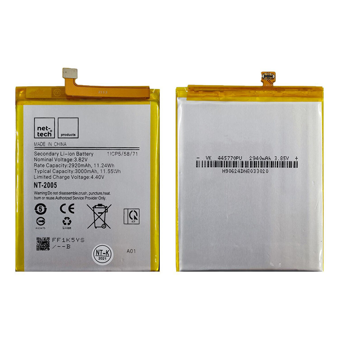 Teknonet Samsung Galaxy A01 Uyumlu Nettech NT-2005 3000 MAh Batarya NT-86142