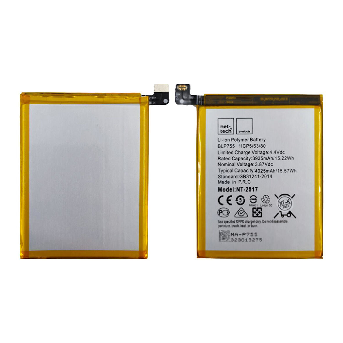 Teknonet Oppo Reno 3 Uyumlu Nettech 3900 MAh Batarya NT-86134