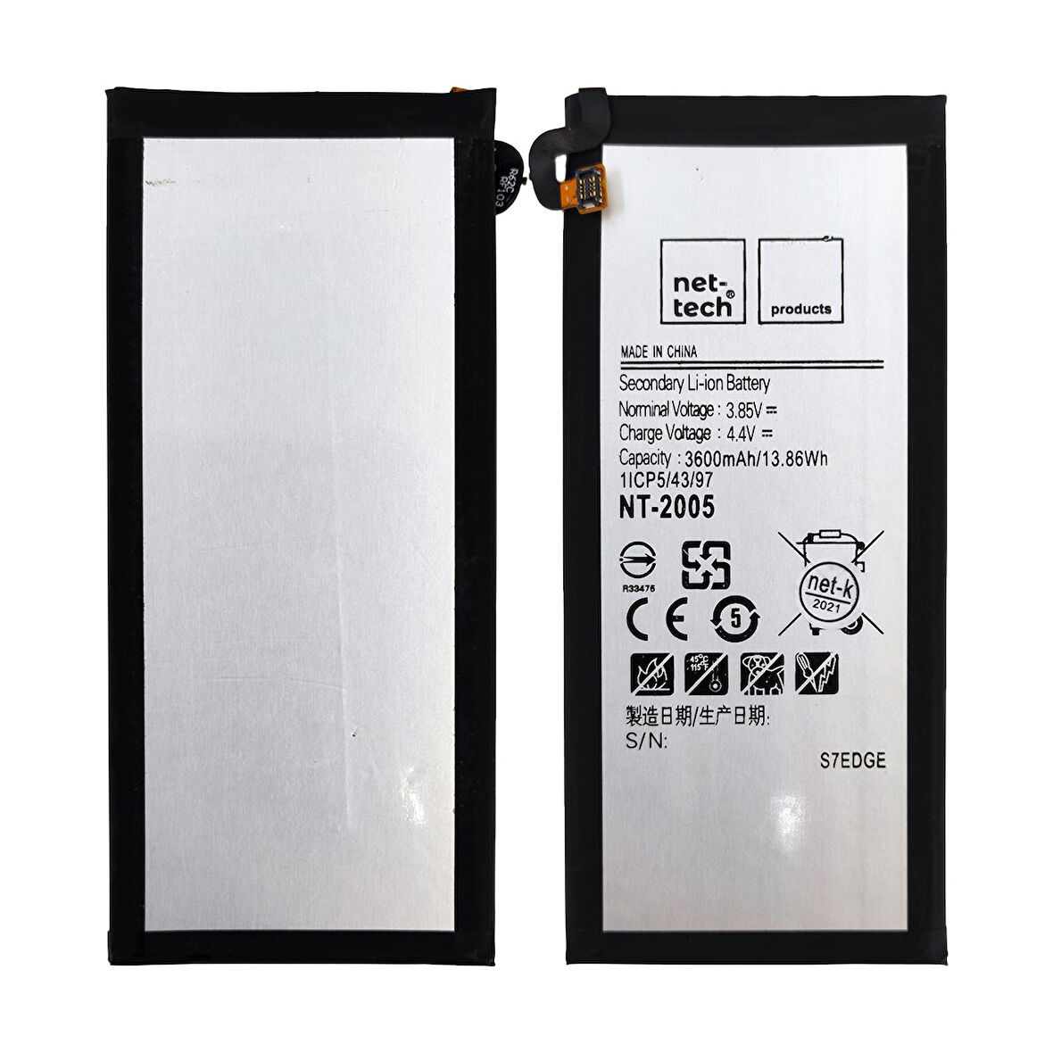 Teknonet Samsung Galaxy G935 S7 Edge Uyumlu Nettech EB-BG935ABE 3600 MAh Batarya NT-85738