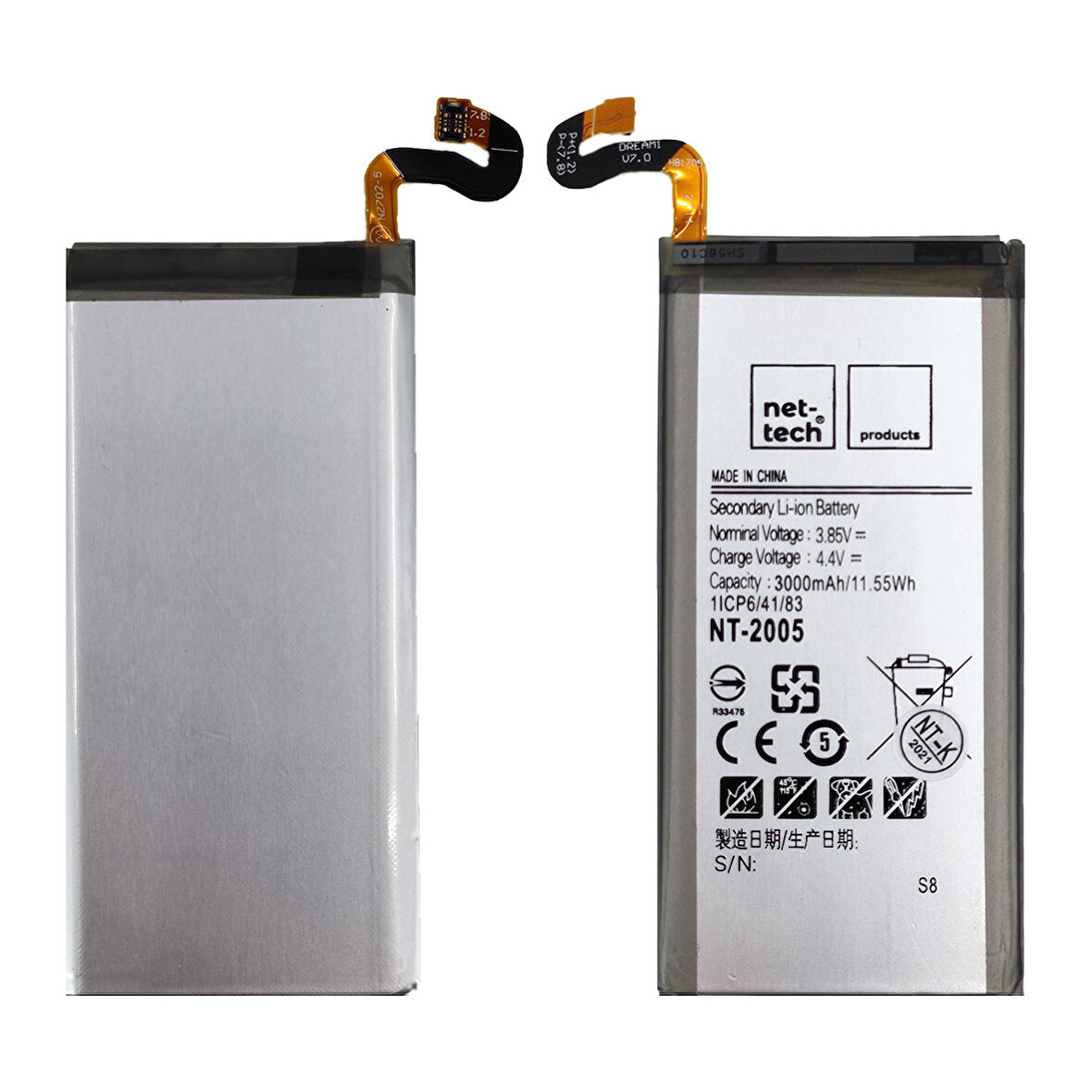 Teknonet Samsung Galaxy G950 S8 Uyumlu Nettech 3000 MAh Batarya NT-85730