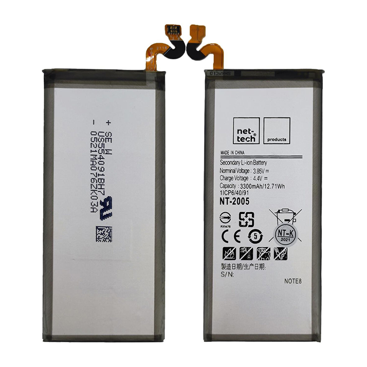 Teknonet Samsung Galaxy N950 Note 8 Uyumlu Nettech NT-2005 3300 MAh Batarya NT-85728
