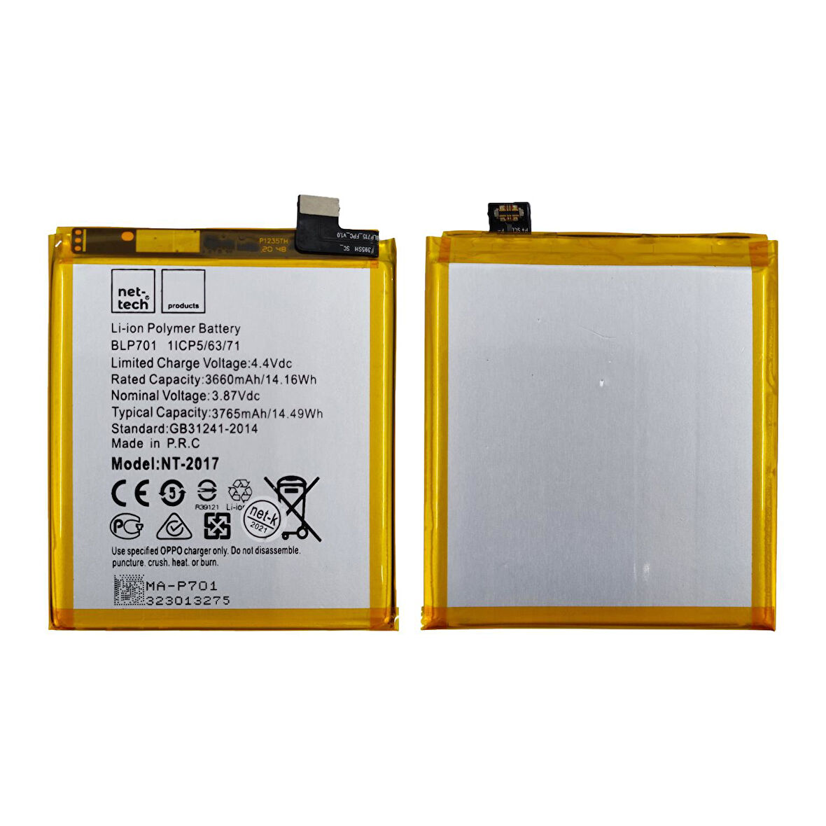 Teknonet Oppo Reno 2Z Uyumlu Nettech 3660 mAh Batarya NT-85727