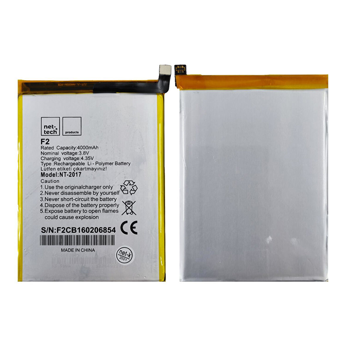 Teknonet Casper Via F2 Uyumlu Nettech 4000 MAh Batarya NT-85725