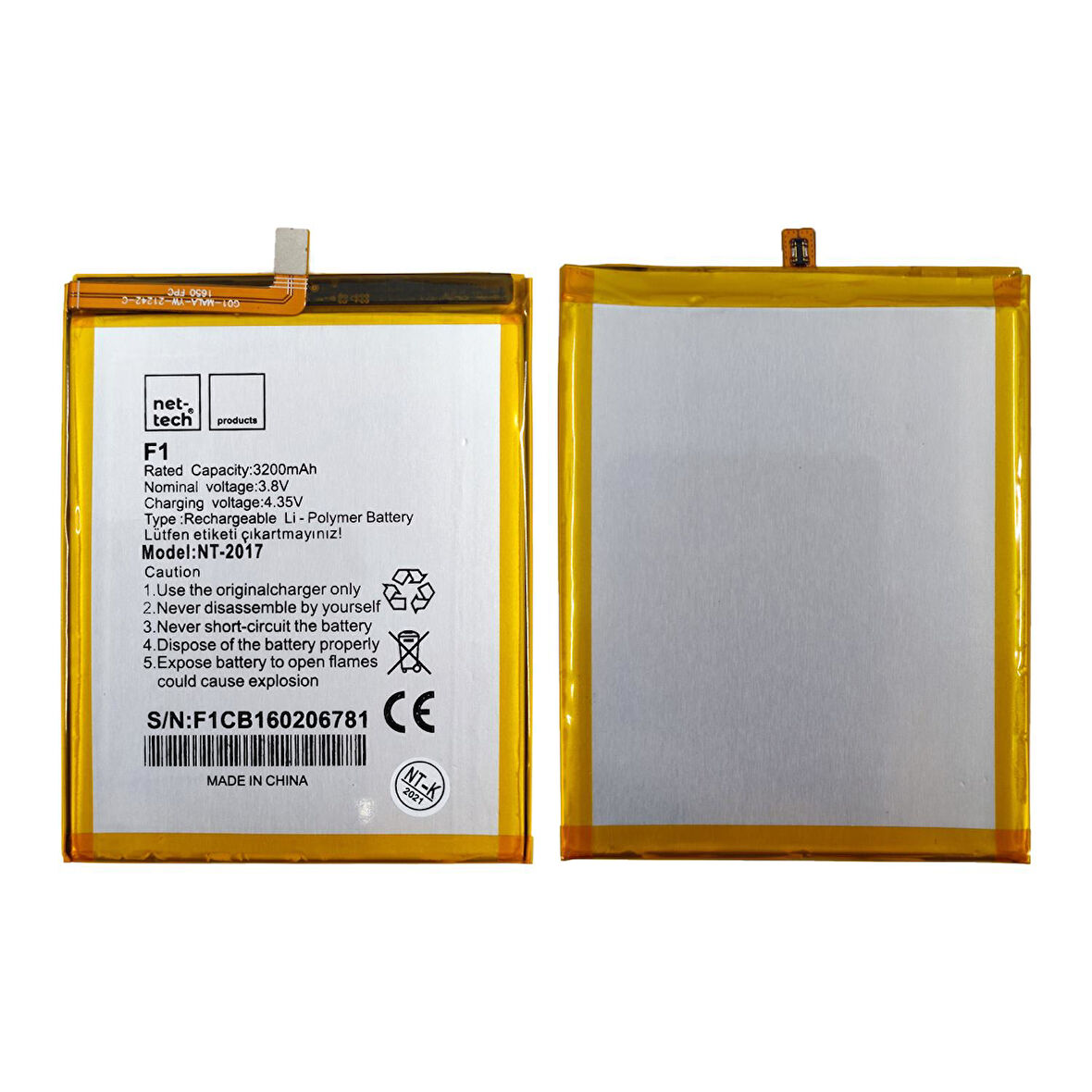 Teknonet Casper Via F1 Uyumlu Nettech 3200 MAh Batarya NT-85724