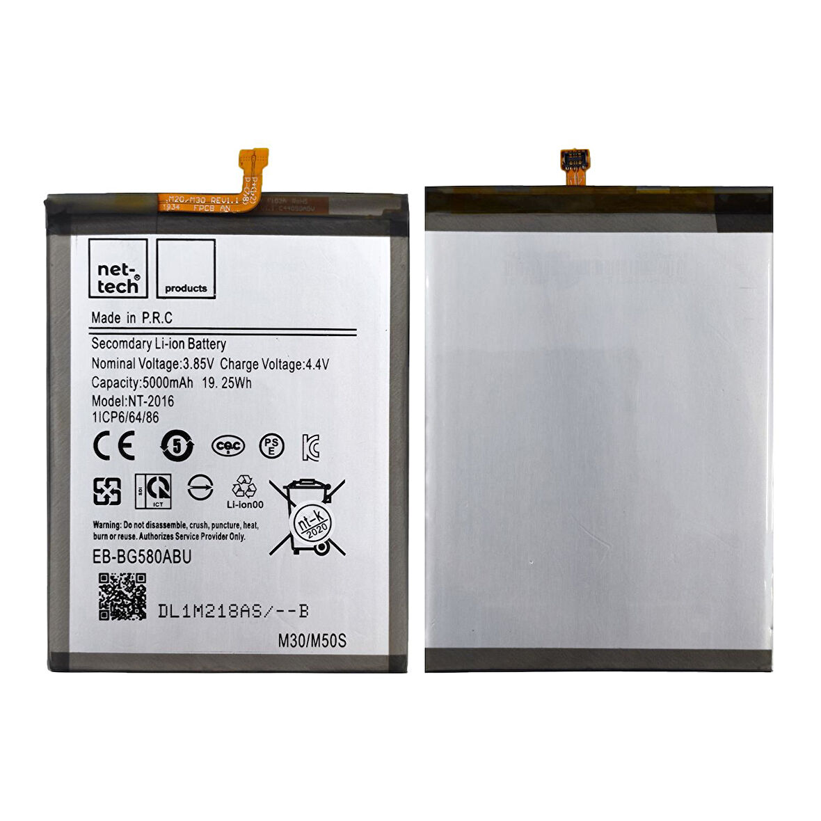 Teknonet Samsung Galaxy M30 Uyumlu Nettech 5000 MAh Batarya NT-82603