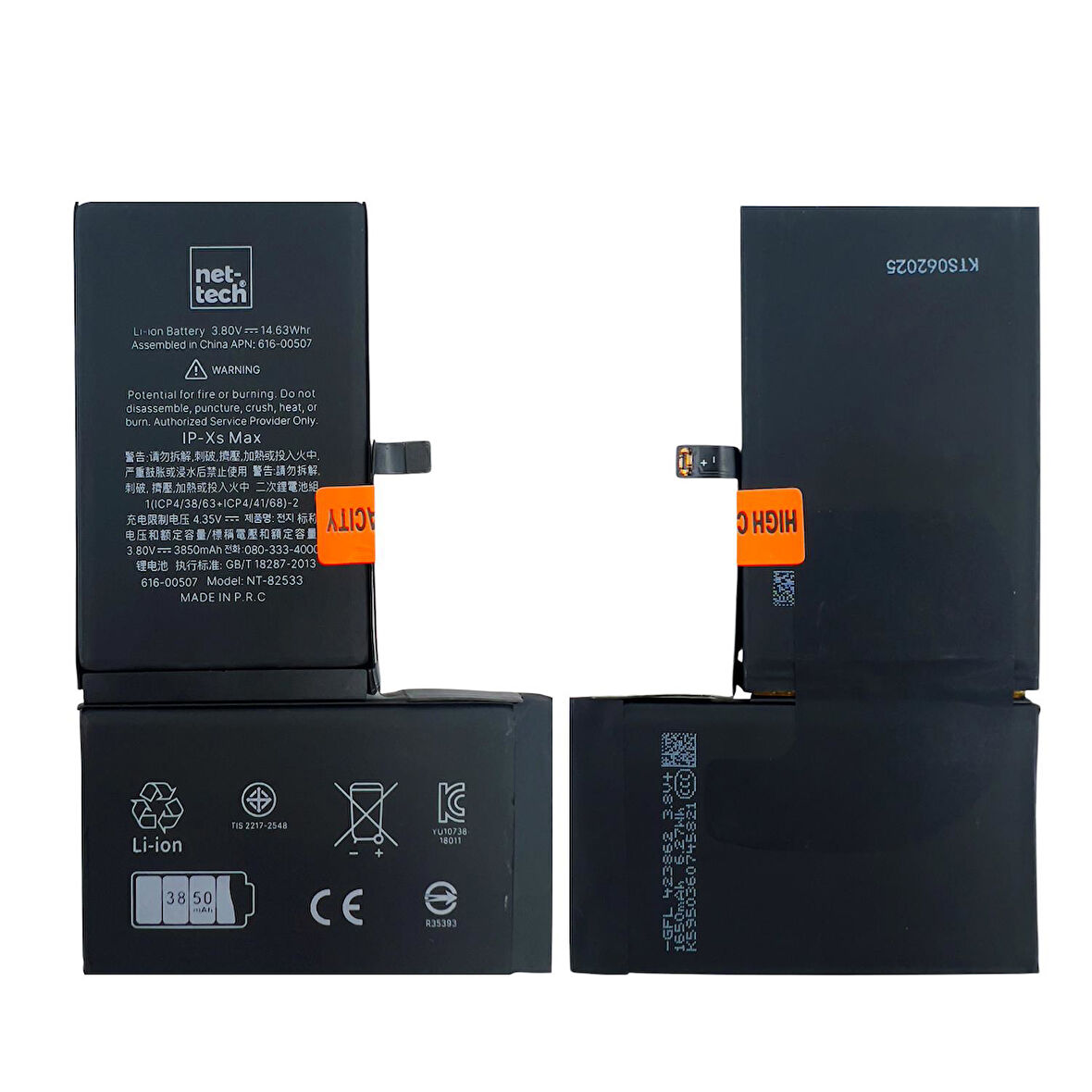 Teknonet Apple iPhone XS Max Uyumlu Nettech NT-2019 3330 mAh Batarya NT-82533