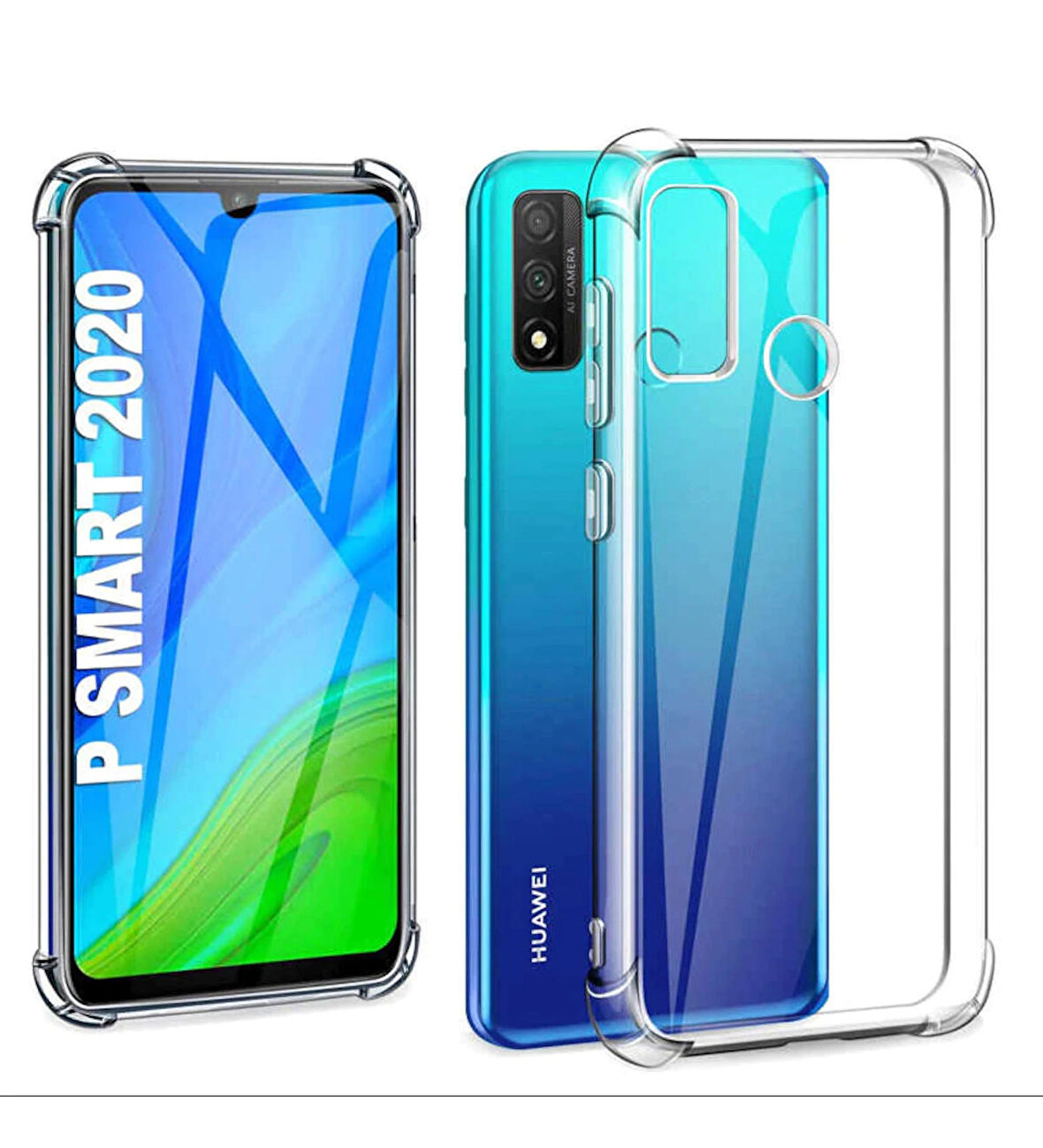 Huawei P Smart 2020 Darbe Emici Şeffaf Silikon Kılıf