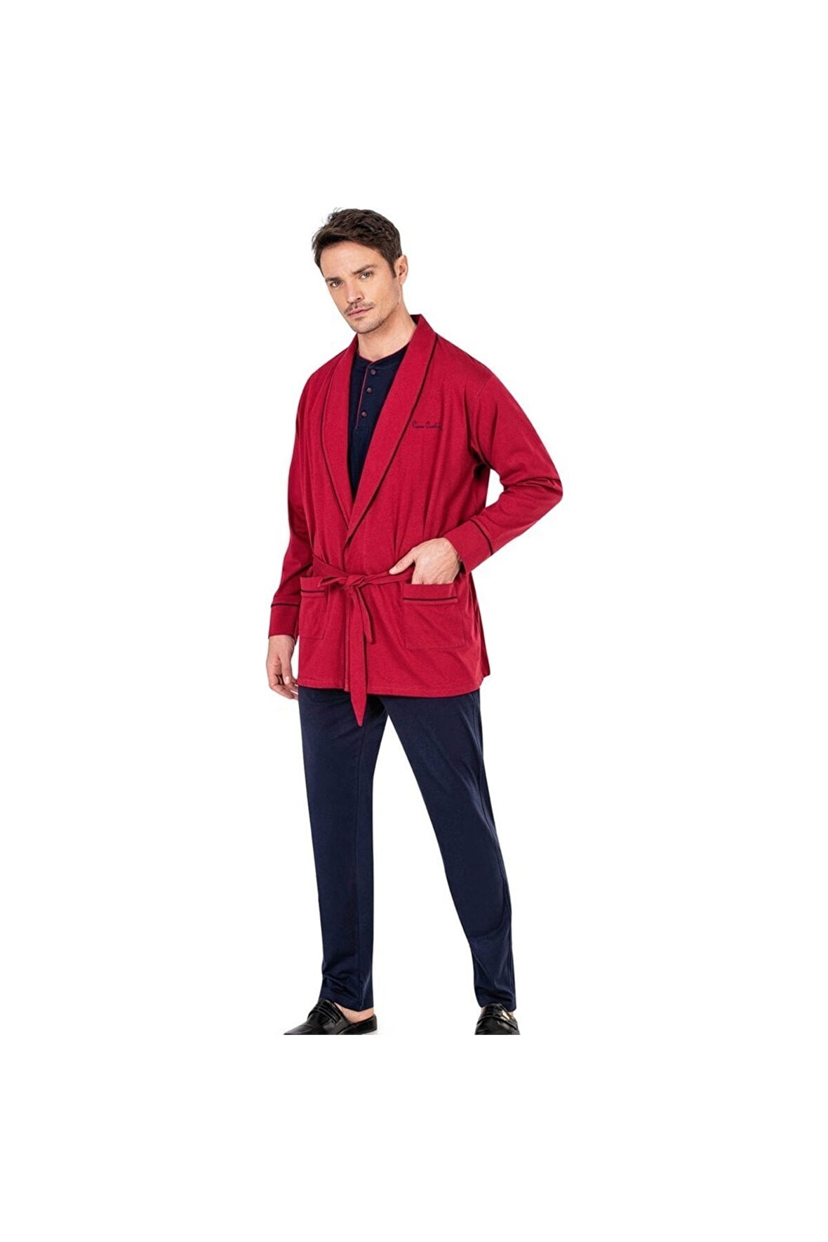 Erkek Robdöşambır Pijama Takım Atlet Boxer Takım Çorap Set