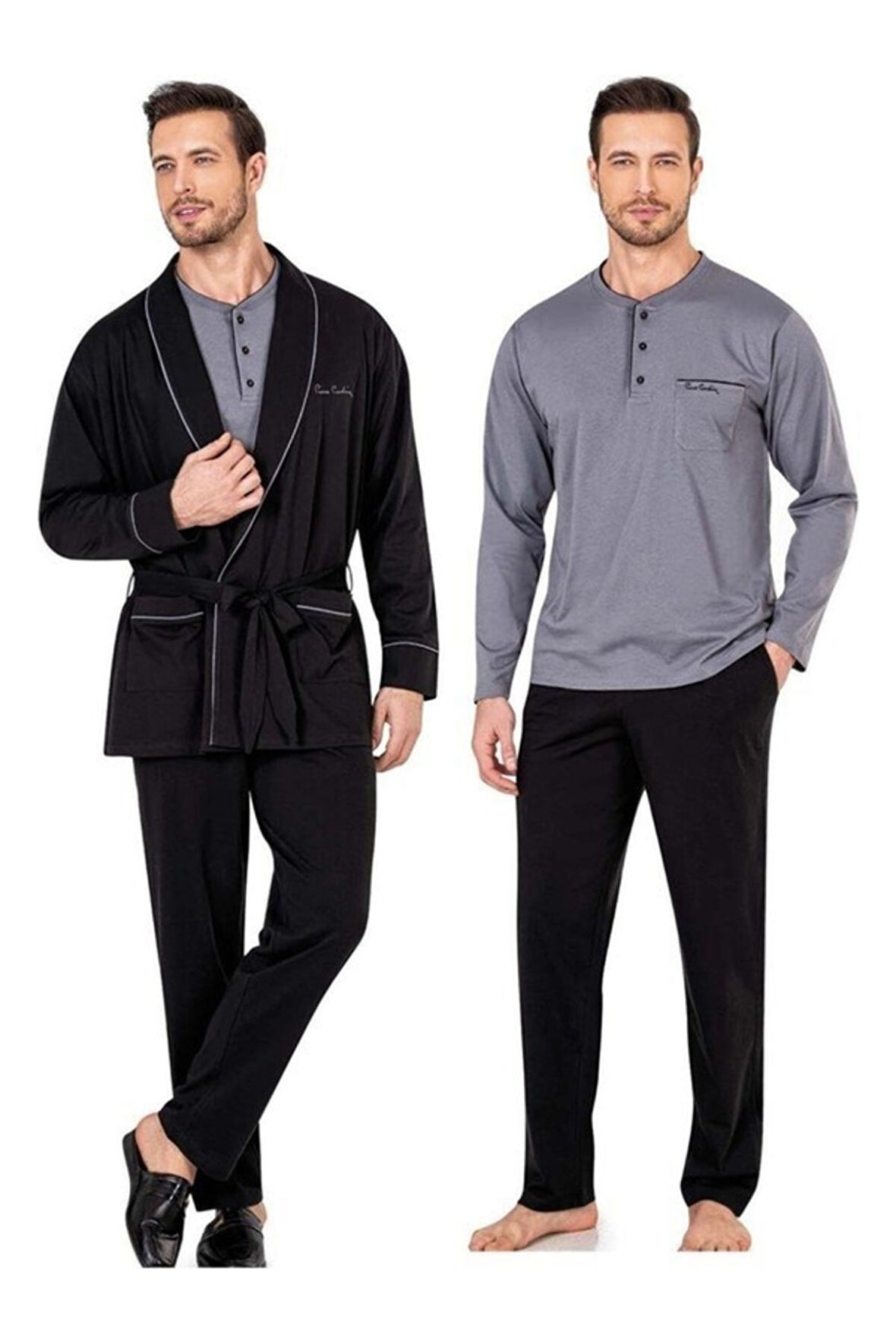 Erkek Robdöşambır Pijama Takım Atlet Boxer Takım Çorap Set