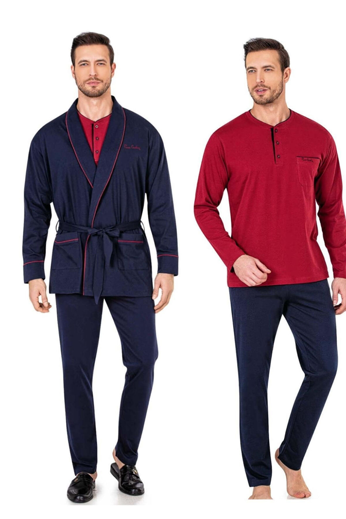 %100 Pamuk Penye Pijama Takım ve Ropdöşambır Çeyizlik Damat Seti