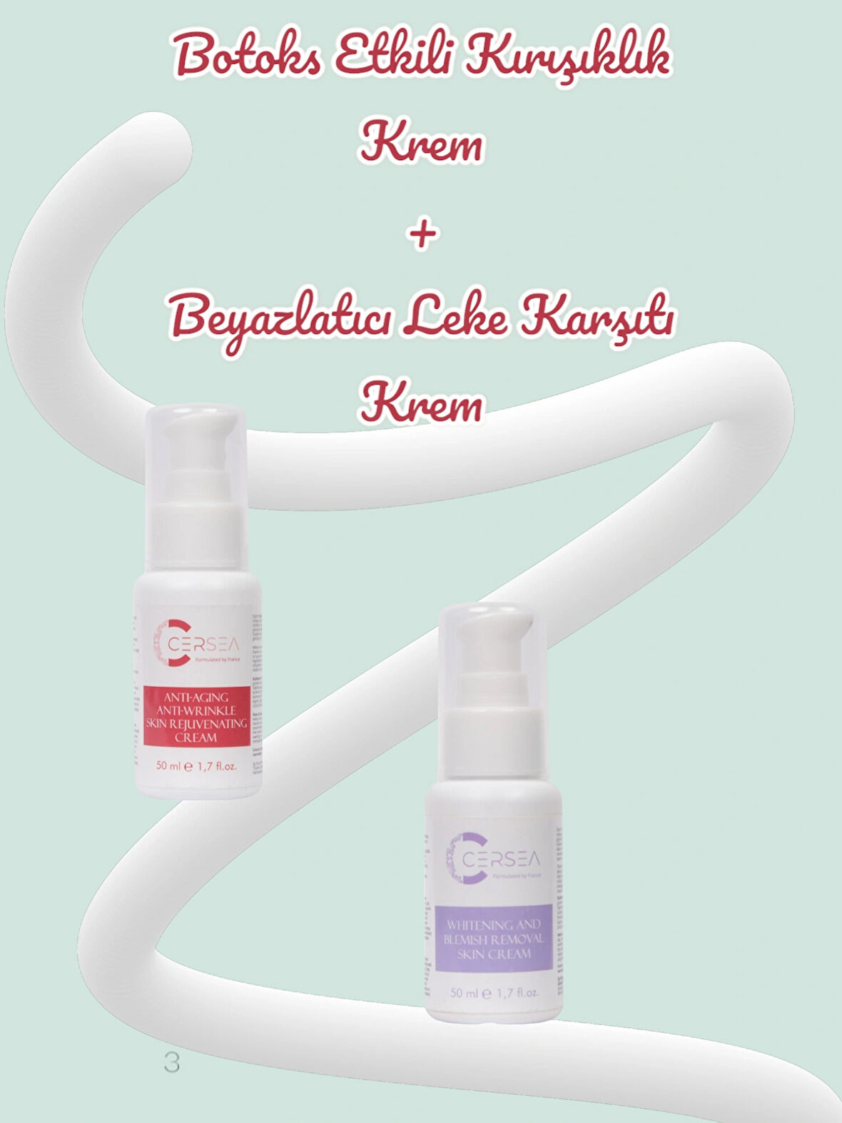 Yaşlanma Karşıtı Botoks Krem 50 ml + Beyazlatıcı Leke Karşıtı Krem 50 ml