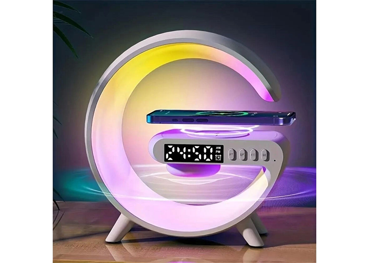Bluetooth Hoparlör Sd Saat Göstergeli Led Işıklı Platoon PL-4600