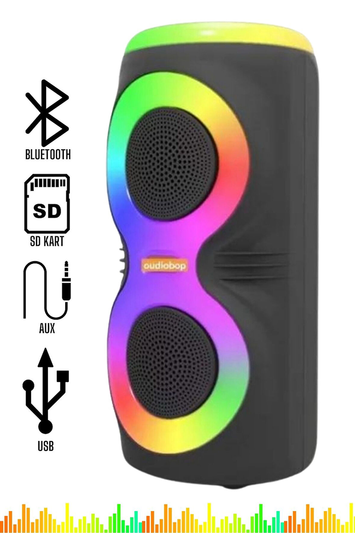 PL-4626 BT/SD/USB/AUX Işıklı Taşınabilir Led Işıklı RGB Bluetooth Speaker (MS-3637BT)
