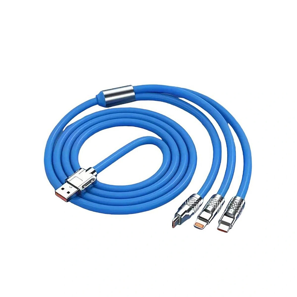 STC-8836 120W 6A Amper Destekli 3-İN-1 Type-c Micro Uyumlu Hızlı Şarj Ve Data Kablo 1MT