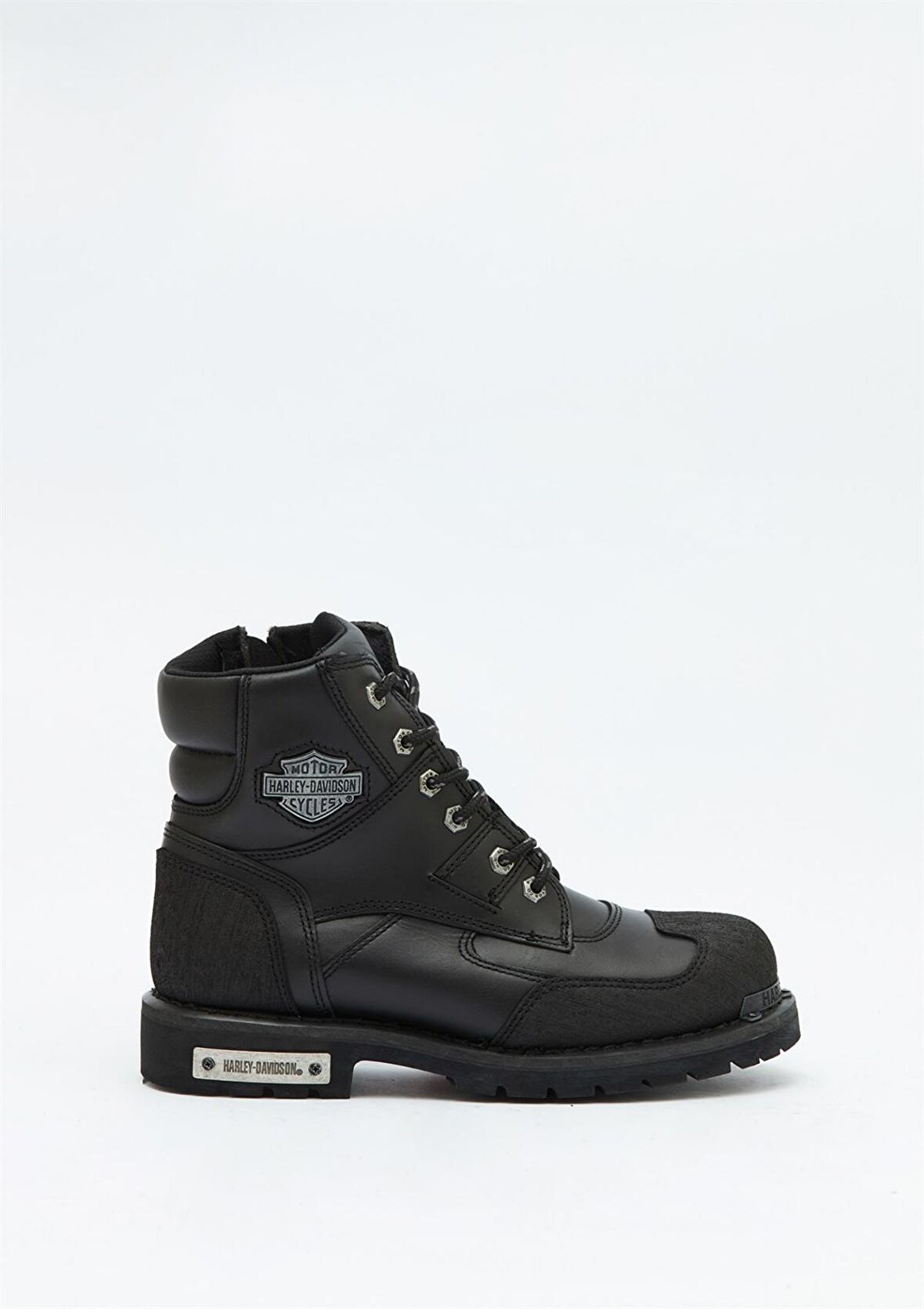 Zak Yuvarlak Burun Orta Topuk Bağcıklı Soğuk Havaya Dayanıklı Günlük Siyah Klasik Bot Deri