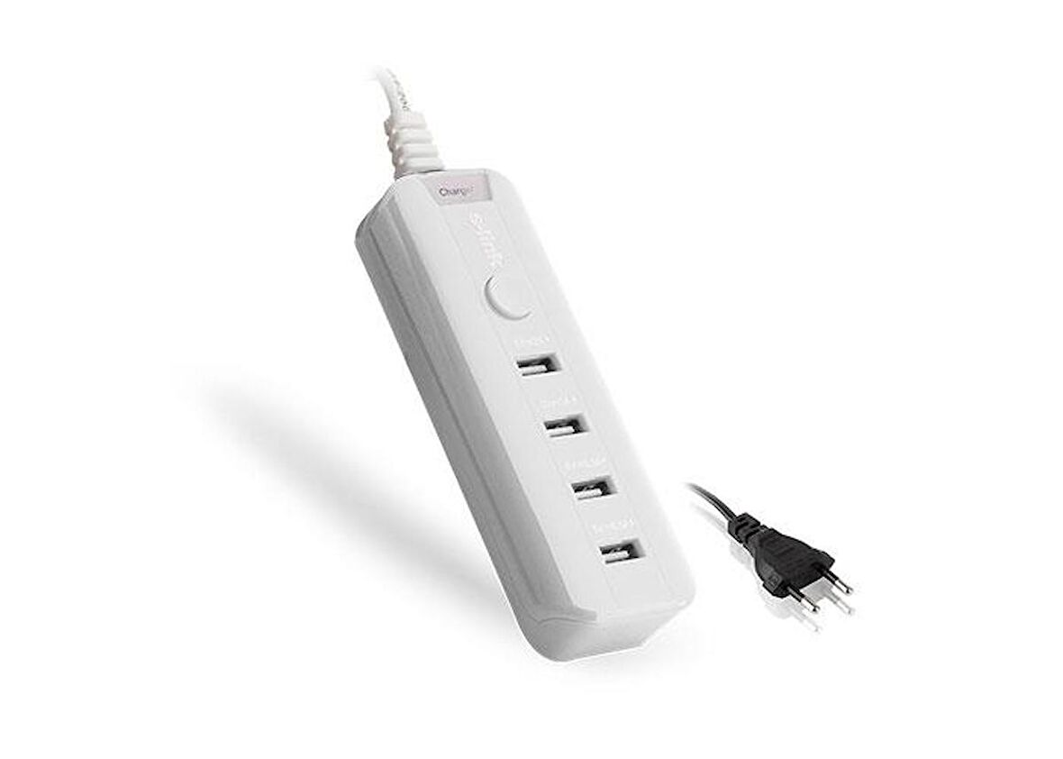 S-link SL-M4 4 Port Usb Çoklayıcı Şarj Adaptör Beyaz