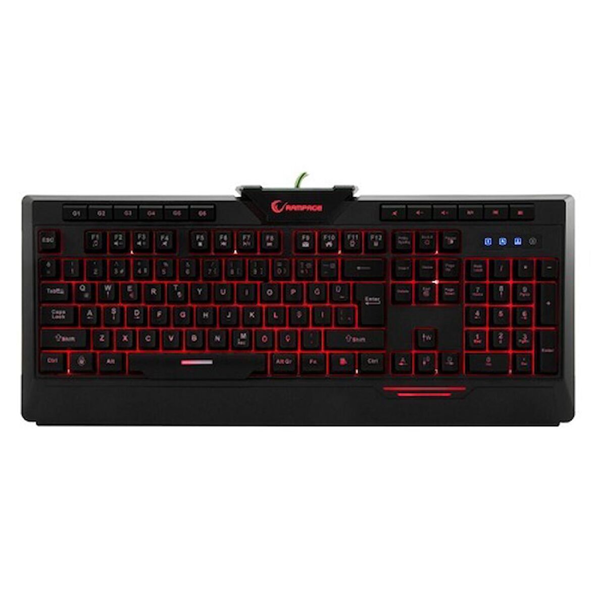Everest Rampage Rapido KB-R03 USB 7 Renk Aydınlatmalı Türkçe Q Multimedya Makrolu Siyah Gaming (Oyuncu) Klavye