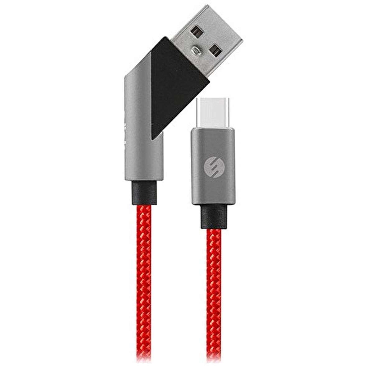 S-Link Swapp SW-C770 1 mt 3A Type-C Çapraz Uçlu Şarj Kablosu - Kırmızı/Gri 