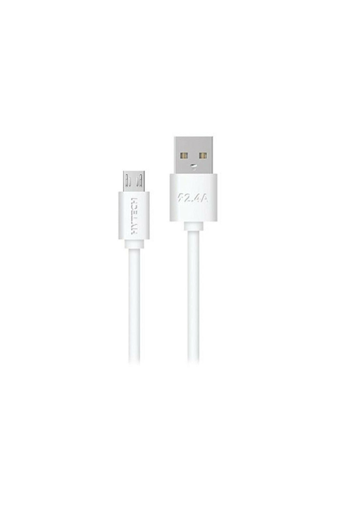 Hytech HY-X89 2m 2.4A MicroUSB Beyaz Şarj Kablosu