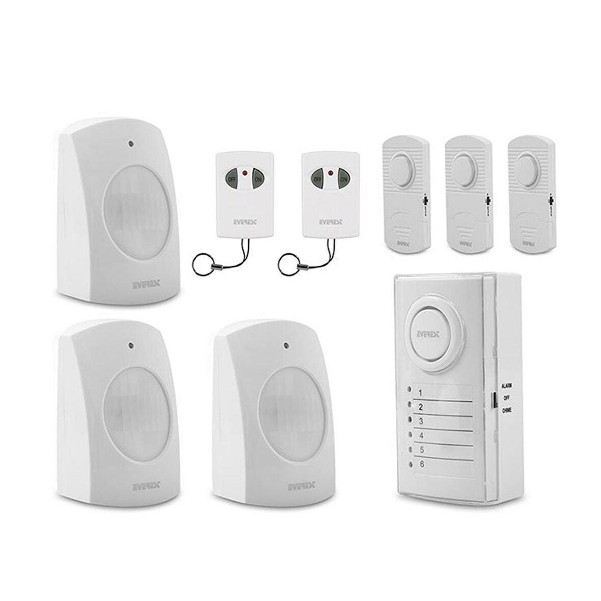 GÜVENLİK ALARM SİSTEMİ ALTI BELGELİ SET KABLOSUZ KUMANDALI EVEREST EG-0506