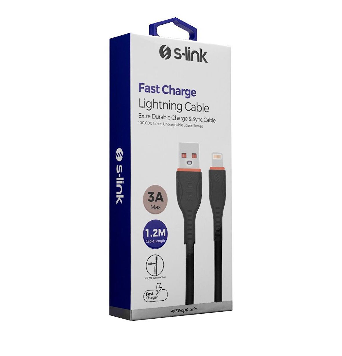 S-Link Hızlı Şarj ve Data Kablosu Iphone Fast Charge (ios) Lightning Swapp