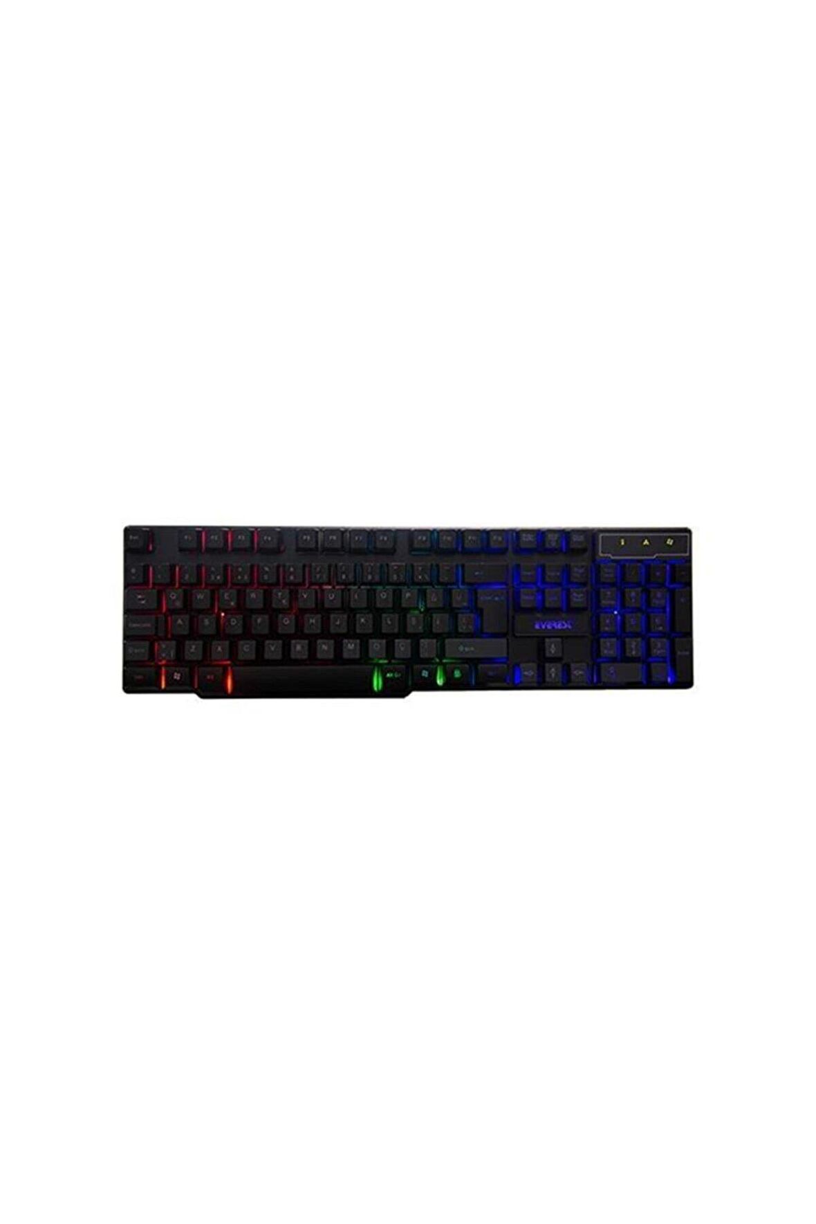 EVEREST KB-188 Borealis Q Türkçe USB Gökkuşağı Aydınlatmalı Siyah Gaming Klavye