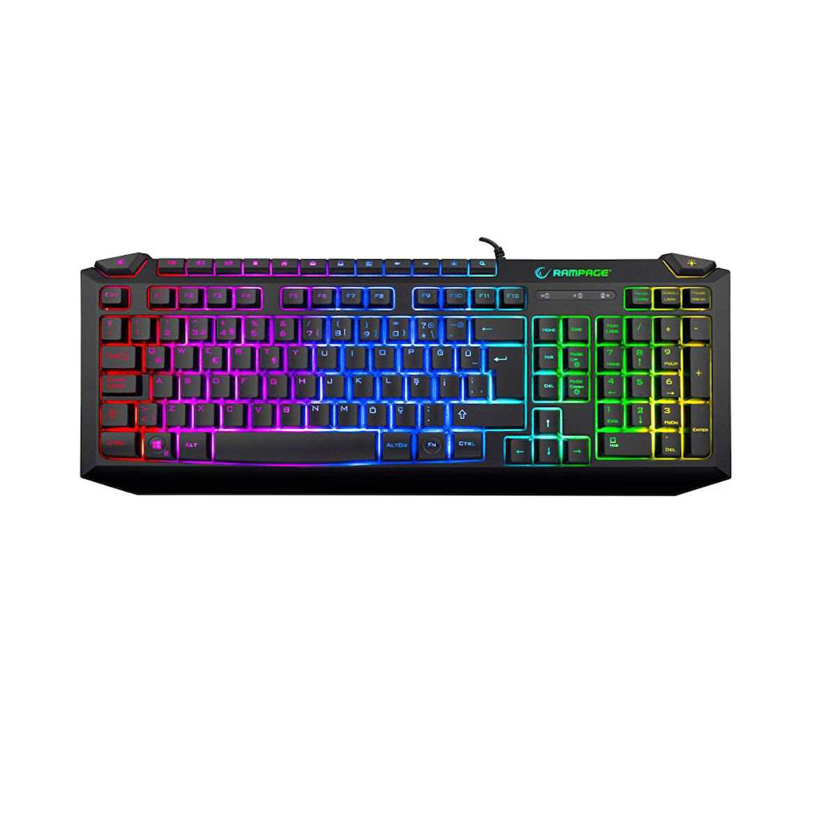 Rampage KB-R310 BROKER V2 Siyah Usb Gökkuşağı Zemin Aydınlatmalı 12800 DPI Oyuncu Klavye + Mouse Set