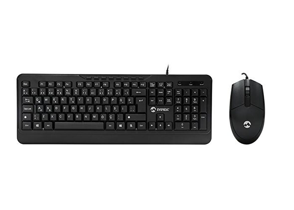 Everest KM-520 Siyah Kablolu Klavye Mouse Set
