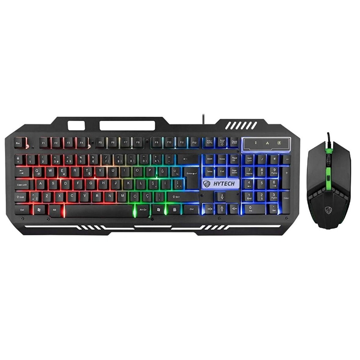 Hytech HKM-X86 QUIN Siyah Usb Gökkuşağı Zemin Aydınlatmalı Gaming Oyuncu Klavye + Mouse Set