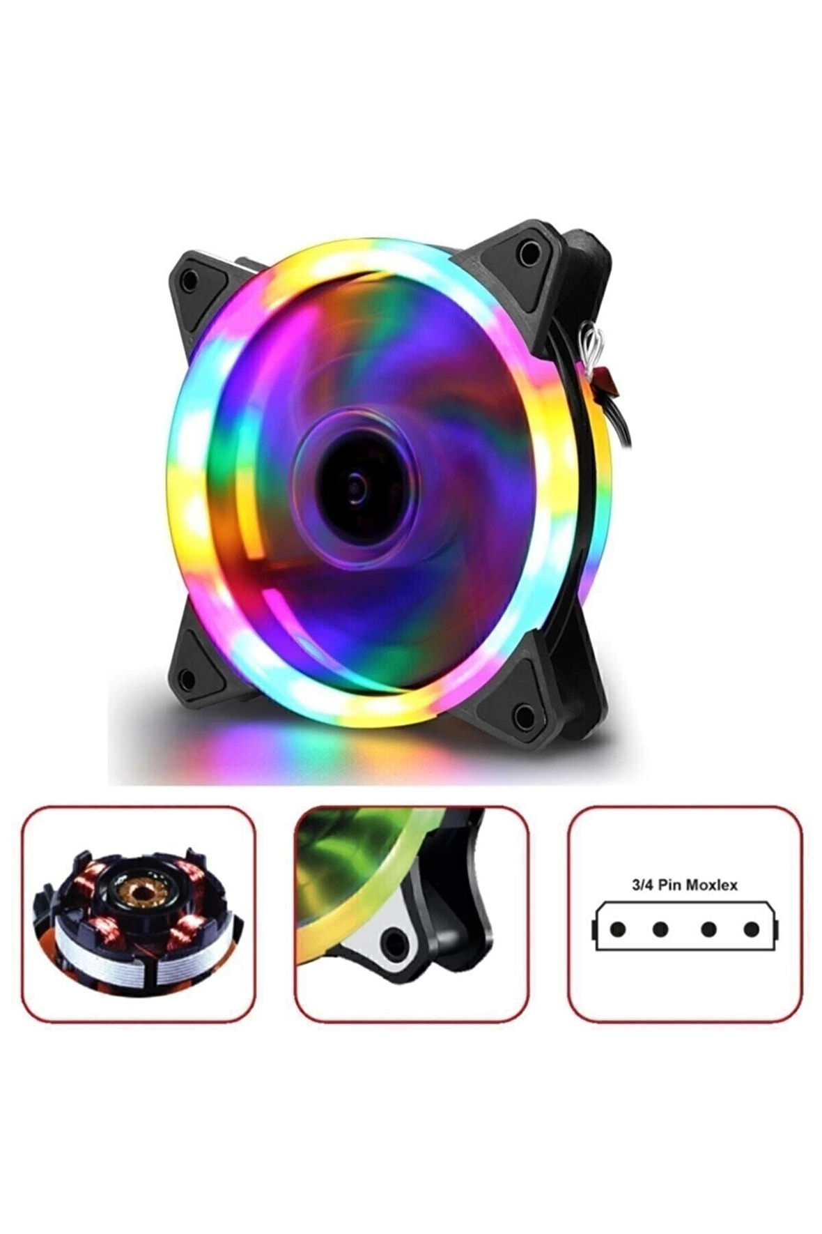 12cm (120MM) Zauss Rainbow Led Fan