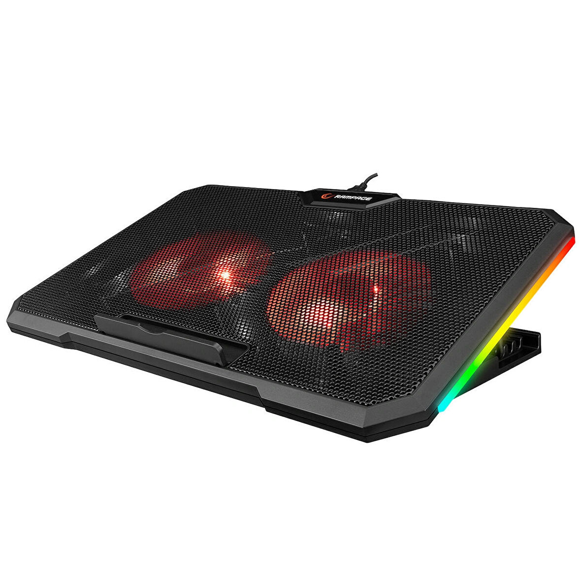 AD-RC12 CLAW Siyah 2 Fan 2 USB RGB Işıklı 15-17 Notebook Soğutucu Stand