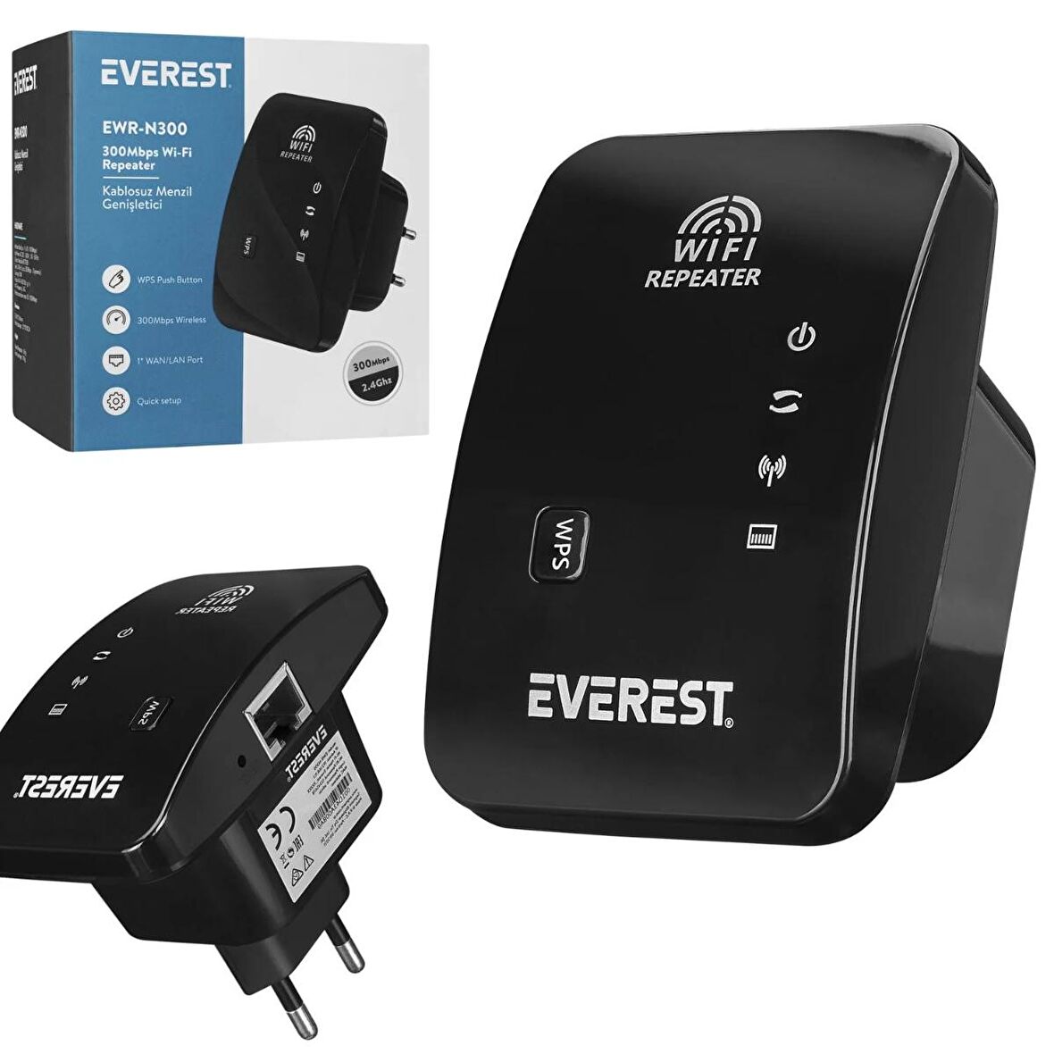 MENZİL GENİŞLETİCİ WİFİ 300 MBPS REPEATER EVEREST EWR-N300