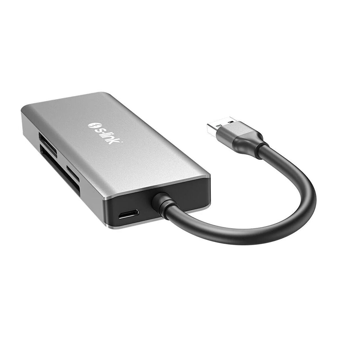 S-Link SW-KC17 Typec ve Usb3.0 Cf, Sd, M2, Micro Sd, Ms 5 In 1 Metal Kart Okuyucu