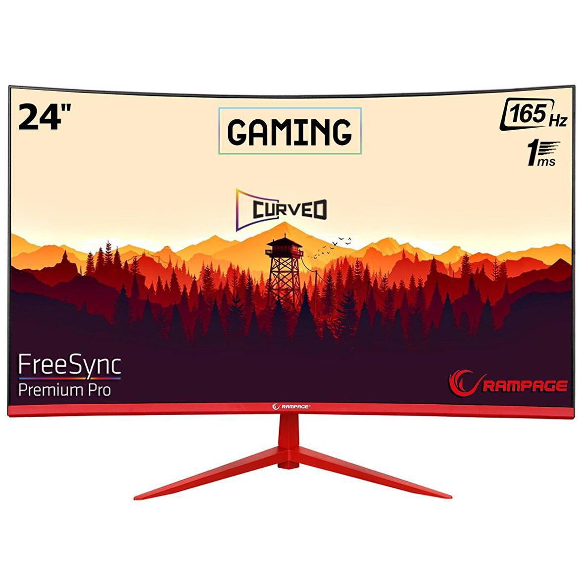Rampage Blaze BL24r165C 24" 165Hz 1MS CSOT VA Full Hd Freesync Pc Curved Oyuncu Monitörü