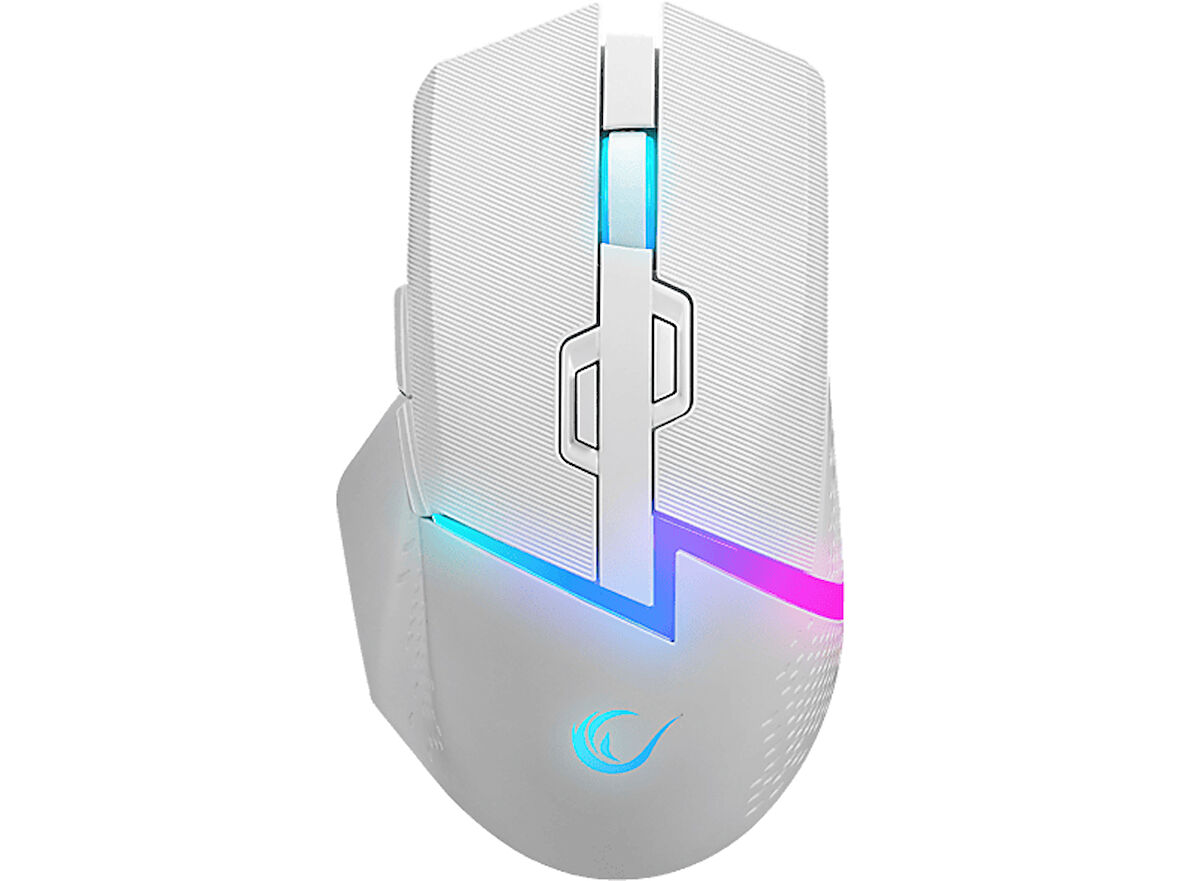 RAMPAGE Drop M3 Beyaz RGB Şarjlı Kablolu/Kablosuz 10000DPI 10D Kablosuz Gaming Mouse