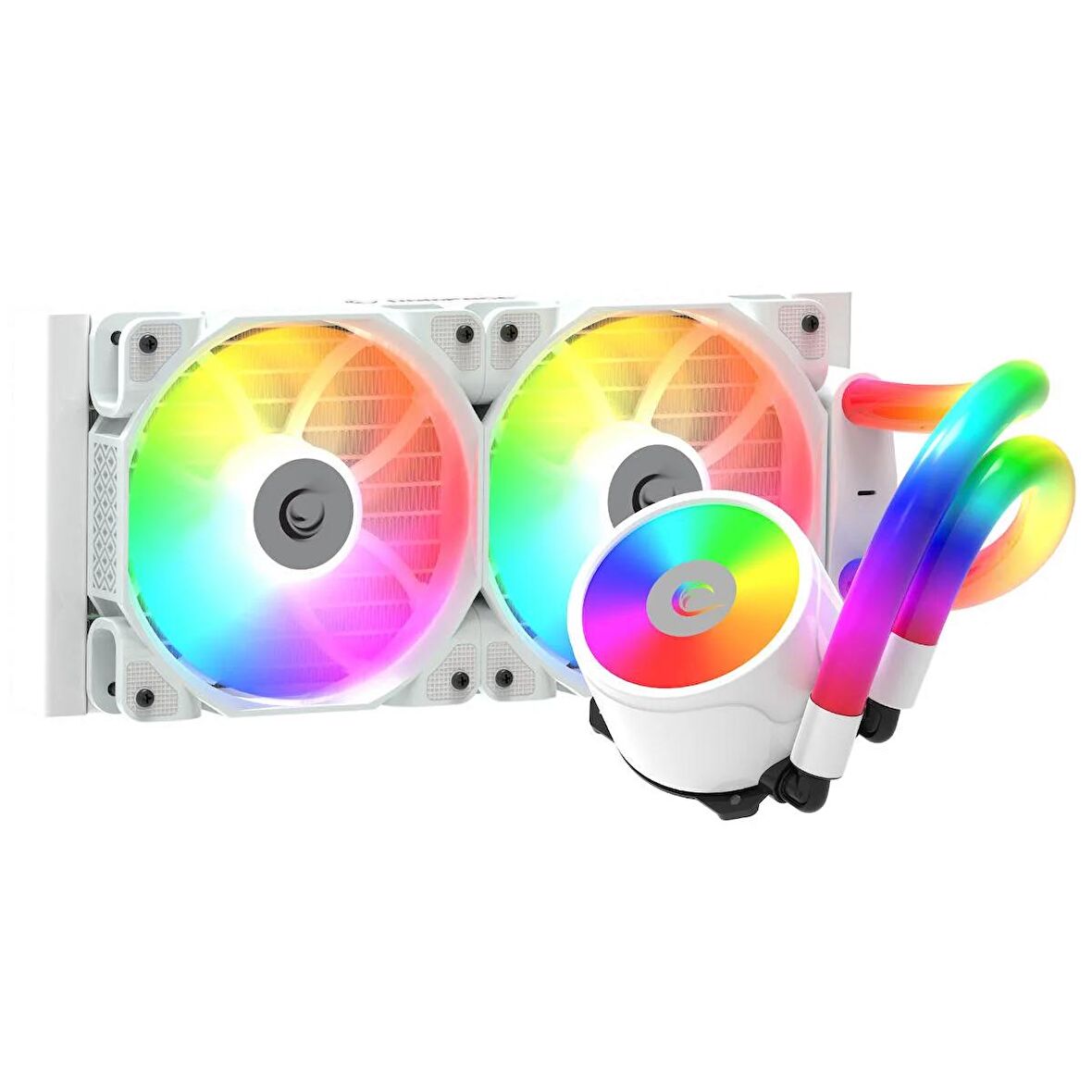 Rampage ICEBLADE C6 Beyaz 72CFM 2000RPM ARGB Fan AM5/LGA1700 Uyumlu Ledli Tüplü 240mm Sıvı Soğutmalı CPU Fan