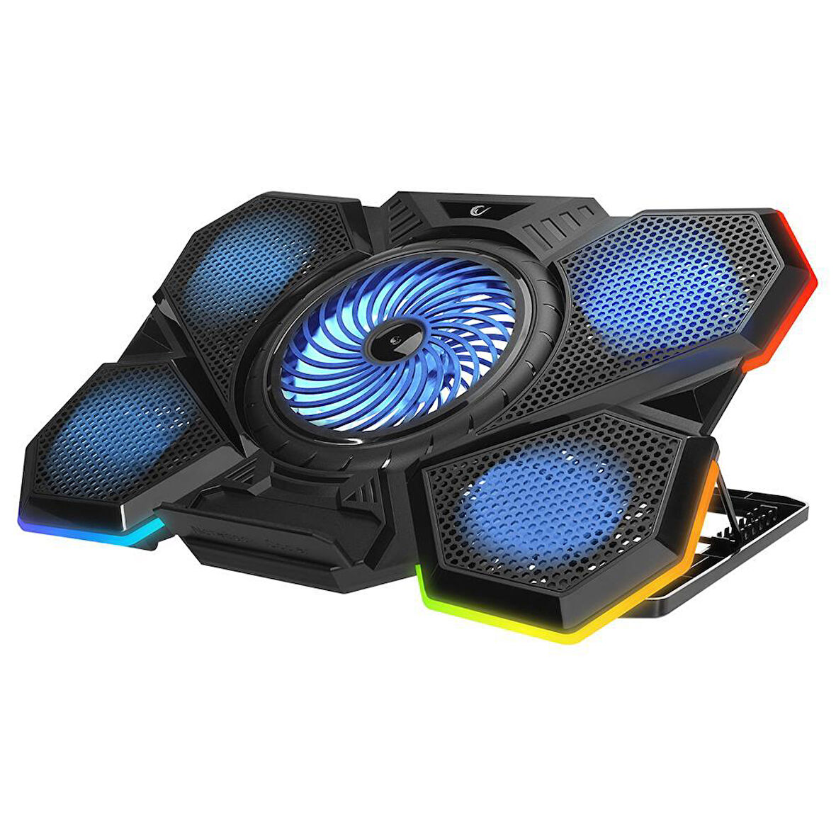 Addison Rampage AD-RC13 BELLATRIX Siyah 5 Fan 2 USB RGB Işıklı 15"-17" Notebook Soğutucu Stand