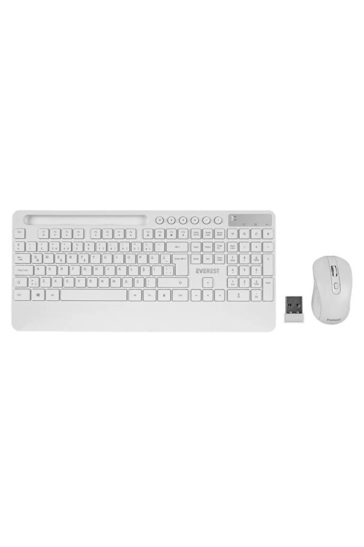 Everest 2.4 Ghz Kablosuz Standart Klavye Mouse Seti 1600 Dpi Beyaz KM-9676