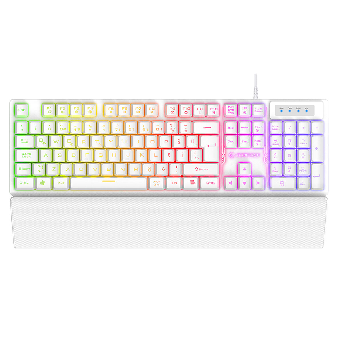 Rampage KB-RX77 RUNNER Rainbow Beyaz Gaming Klavye