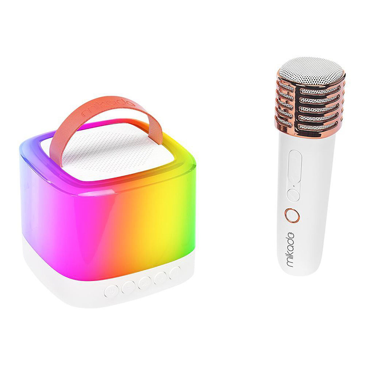 Mikado MD-27BT Naos Krem USB+TF+Bluetooth  Wireless Karaoke Mikrofonlu 5W 800mAh Taşınabilir Speaker