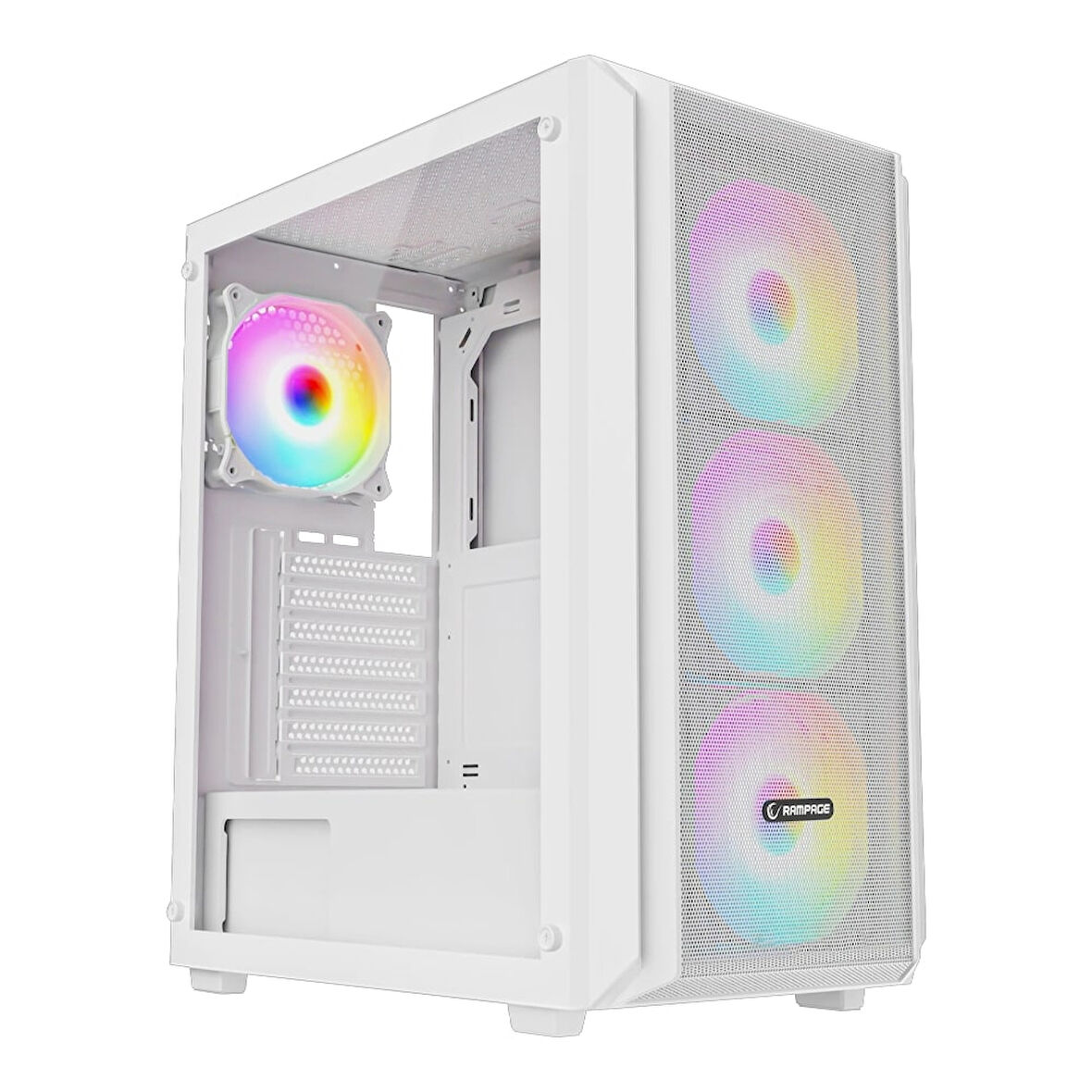 Rampage Beta Mesh 650W 80+ Beyaz Temperli Cam 4x120mm ARGB Fan ATX Mid-Tower Gaming (Oyuncu) Kasası