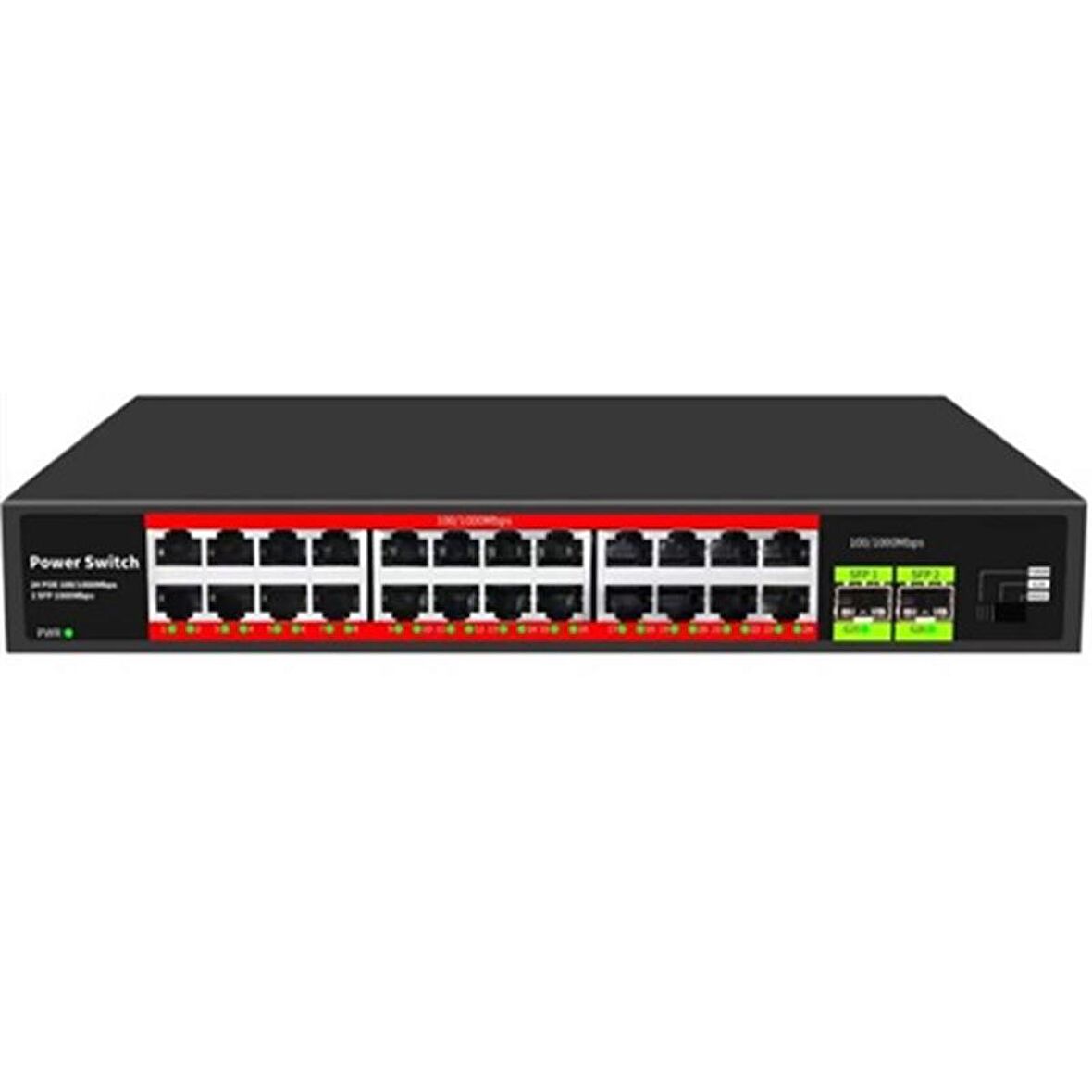 URANIUM POE-G2402SFP-300W 24 PORT GIGABIT+2XGB SFP UPLINK RACKMOUNT POE SWITCH (REALTEK CHIPSET)