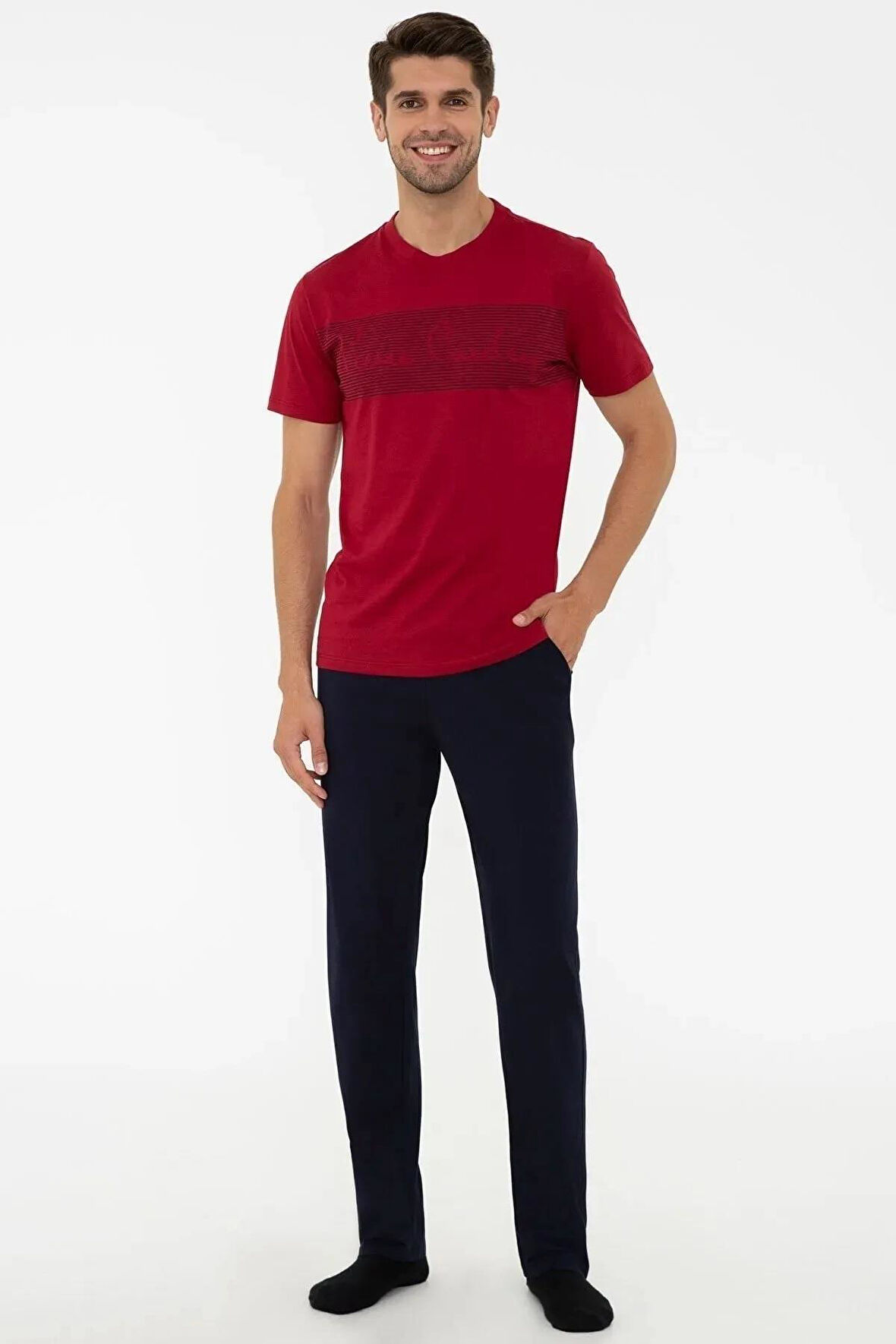 %100 Pamuk Erkek Pijama Takım