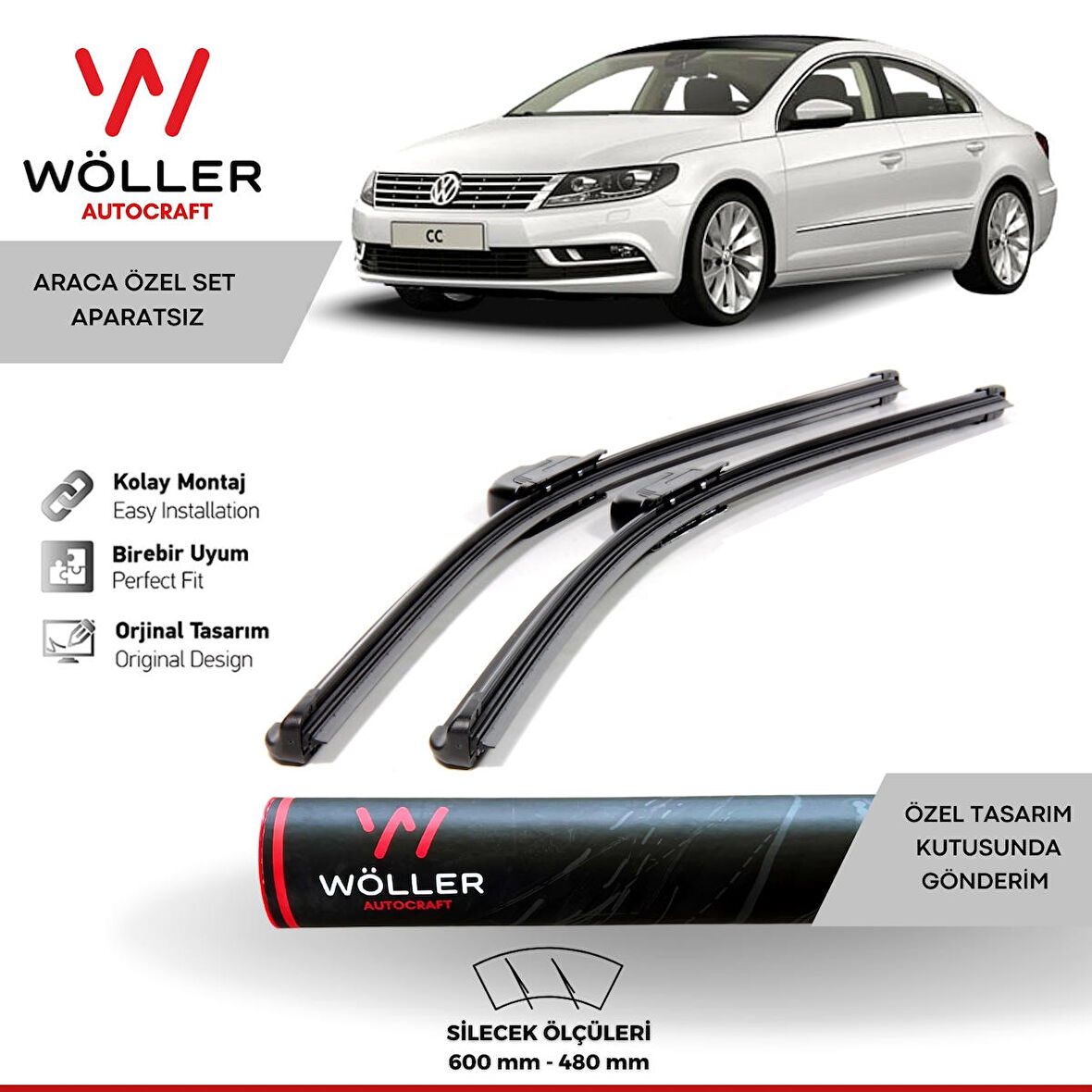 Volkswagen Passat CC Silecek 2008 2012 Wöller Silecek Takımı Araca Özel