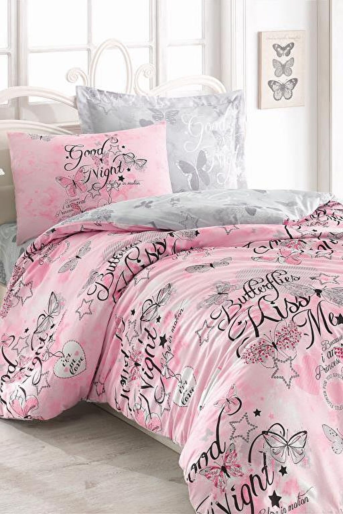 Cotton Box Yazılı Pamuk Tek Kişilik Nevresim Takımı
