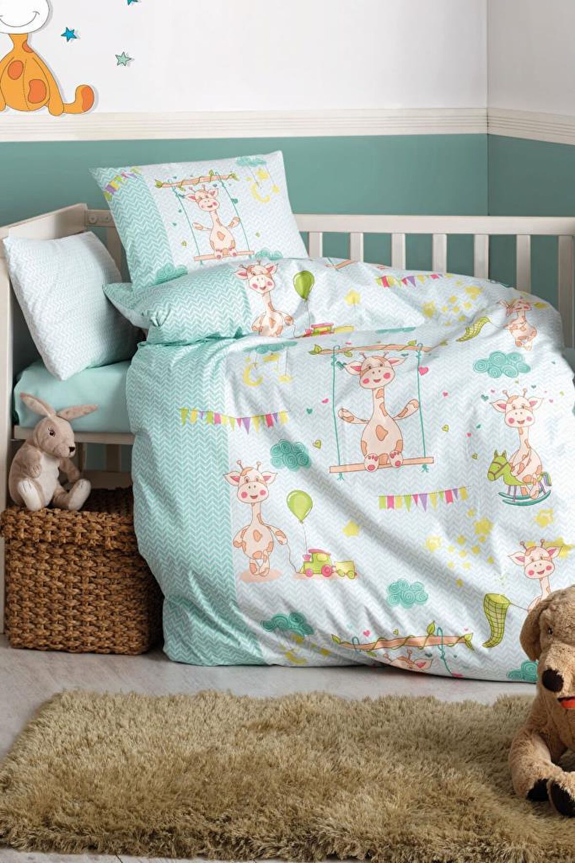 Cotton Box Bebek Nevresim Takımı - Zurafa Yeşil
