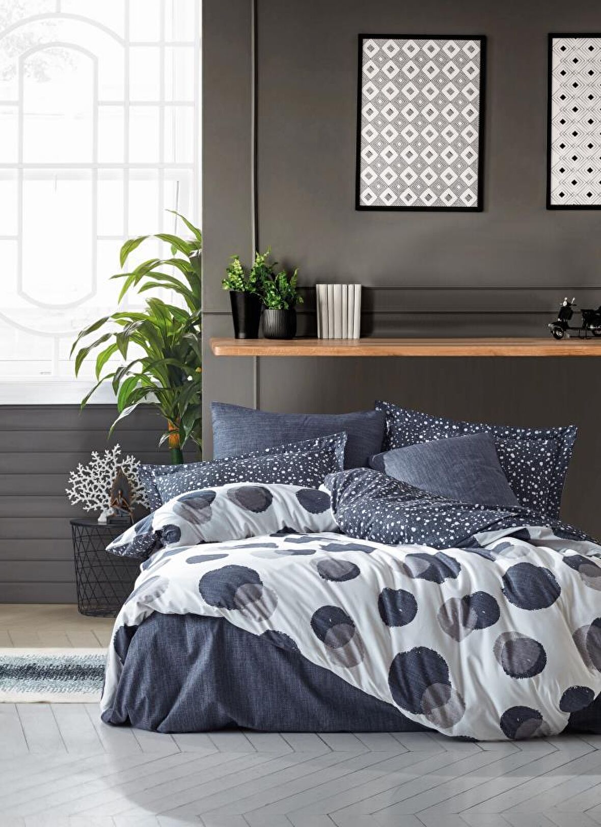 Cotton Box Modern Geometrik Pamuk Çift Kişilik Nevresim Takımı