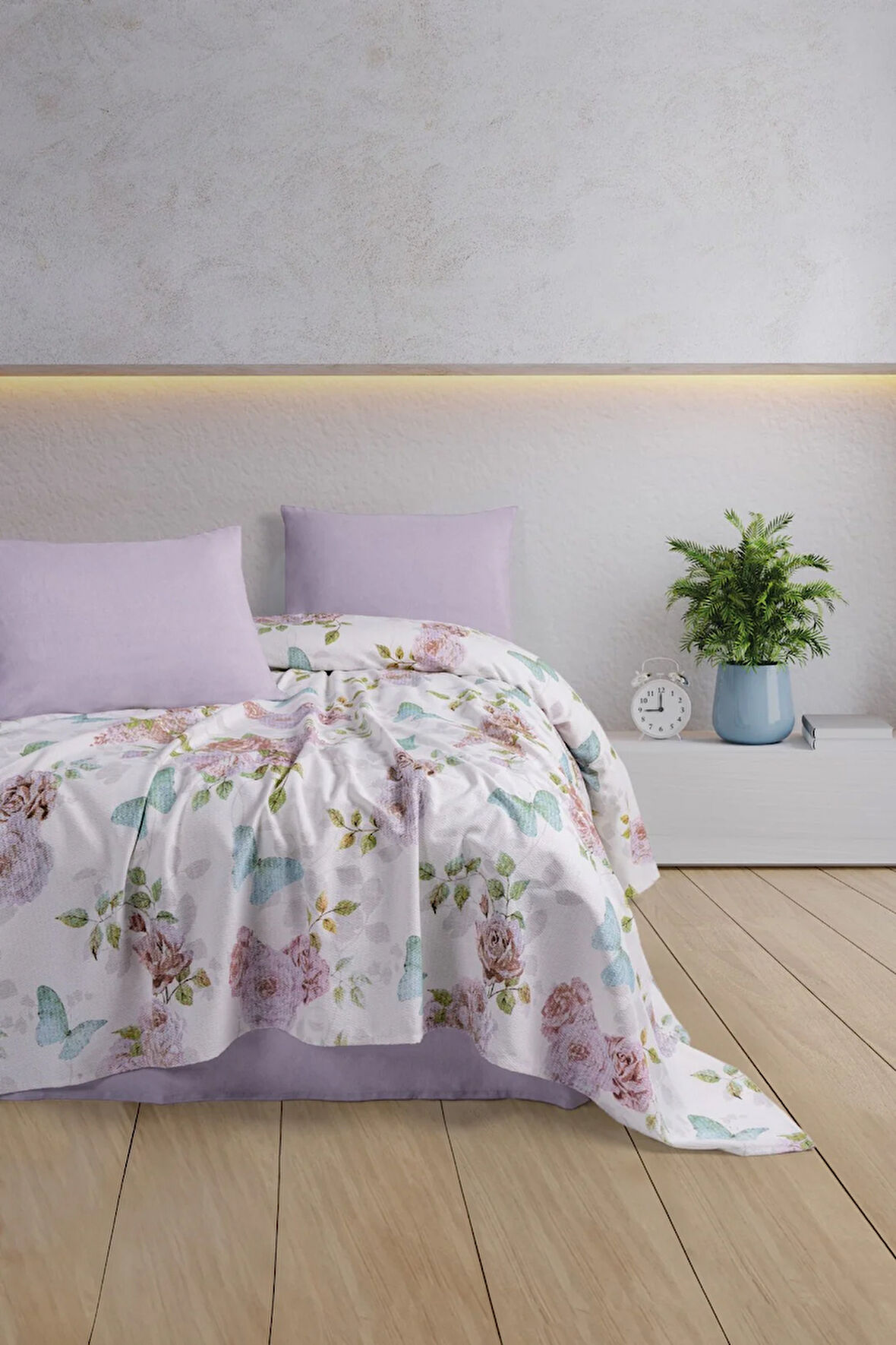 Fixe Çift Kişilik Pike Takımı Spring Fuşya - Rosella Pembe