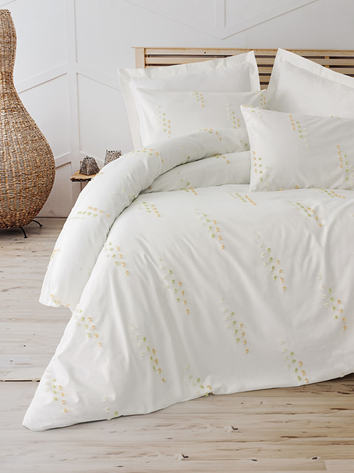 Cotton Box Twirly Çift Kişilik Nevresim Takımı Feya Bej