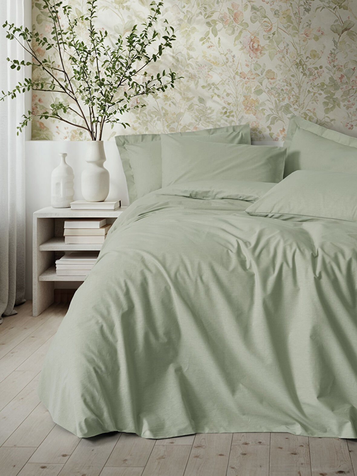 Cotton Box Plain Çift Kişilik Nevresim Takımı Plain Adaçayı
